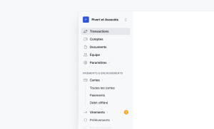 Illustration de la nouvelle barre latérale de navigation Memo Bank